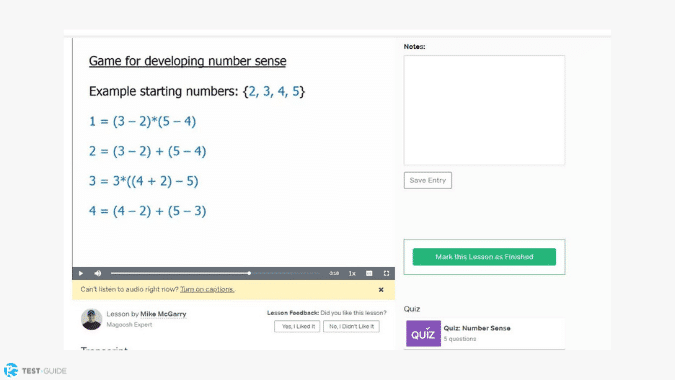 A screenshot from the Magoosh SAT course showing what a lesson looks like