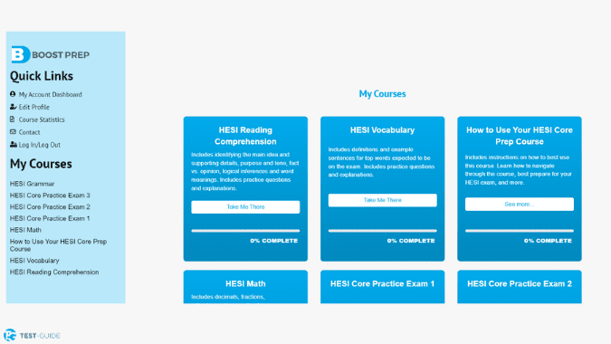 BoostPrep HESI Dashboard Example