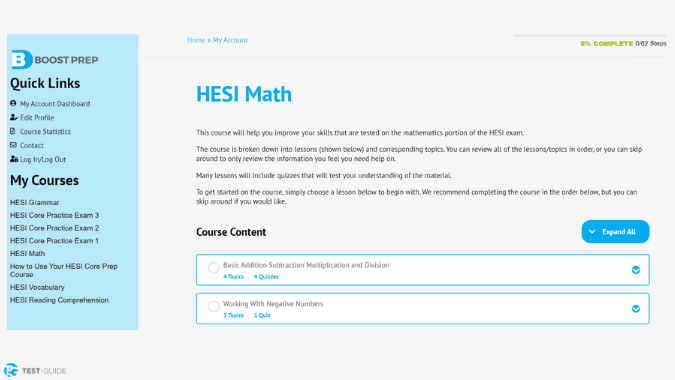 BoostPrep HESI Lesson Example