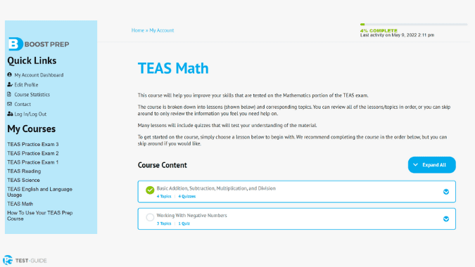 BoostPrep TEAS Lesson Example