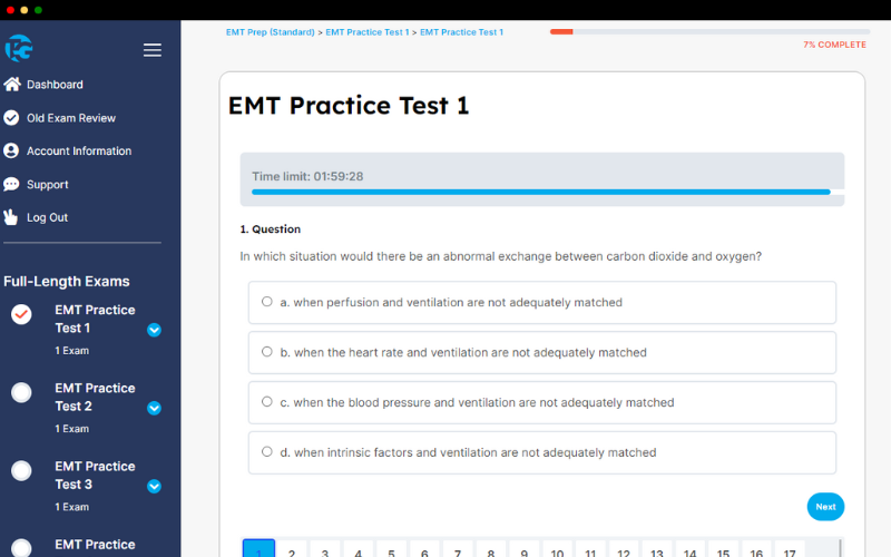 Screenshot of the Test-Guide EMT Course 2