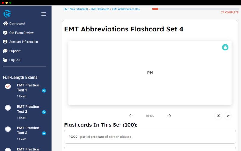 Screenshot of the Test-Guide EMT Course 3