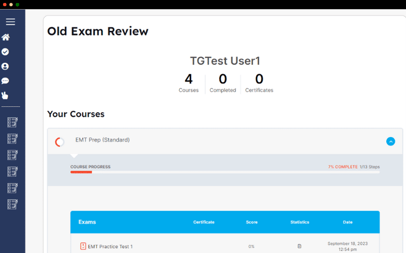 Screenshot of the Test-Guide EMT Course 4